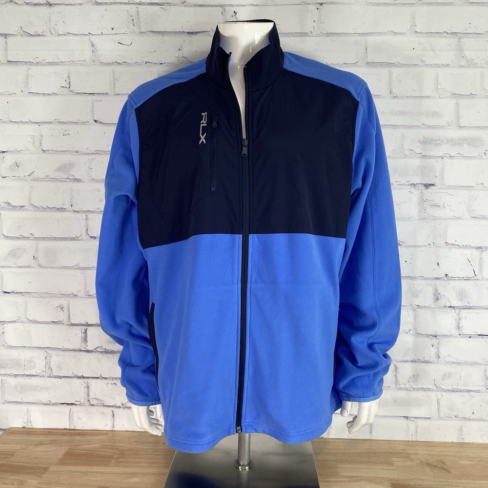 RLX Jacket Men's 2XL‎ Fleece Ralph Lauren Full Zip Golf 3/15 TNL Blue NWT